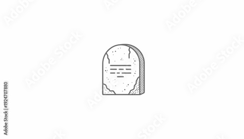 Tombstone Icon, Gravestone Memorial, Cemetery Marker, Death Symbol, Funeral Headstone
