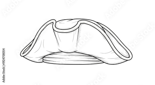 Tricorn Hat Sketch - Vintage Pirate Hat Illustration
