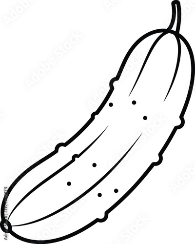 A simple line drawing of a pickle on a white background.
