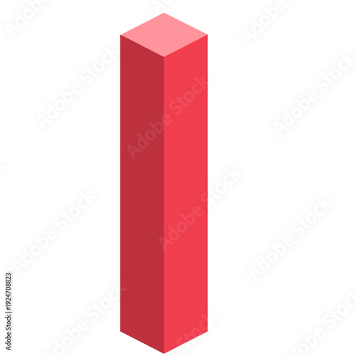 Single red vertical bar chart symbolizing strong financial performance, revenue growth, and outstanding business achievement in modern minimal design style.