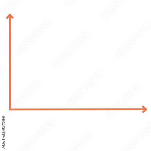 Simple axis arrow chart representing business direction, strategic planning, and performance measurement with clean minimal flat vector illustration style.