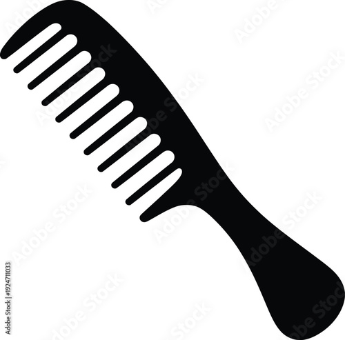 Black comb on white background hair grooming