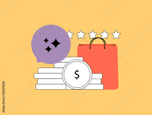 AI powered product personalization, hyper personalized e-commerce shopping, ai recommendation engine, digital retail assistant, customer data analytics, modern flat UI, vector illustration