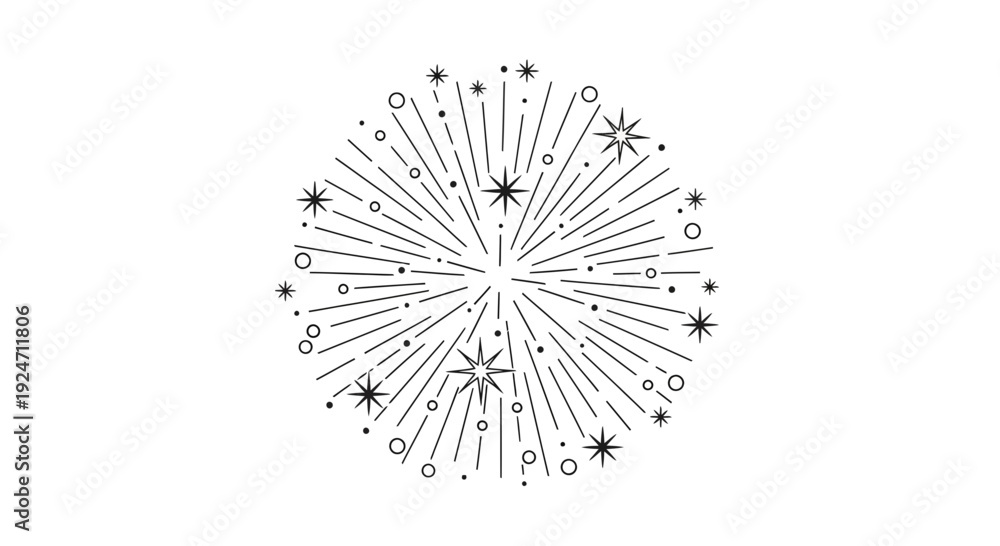 Obraz premium Abstract Starburst Bursting Firework Explosion Graphic Design Element