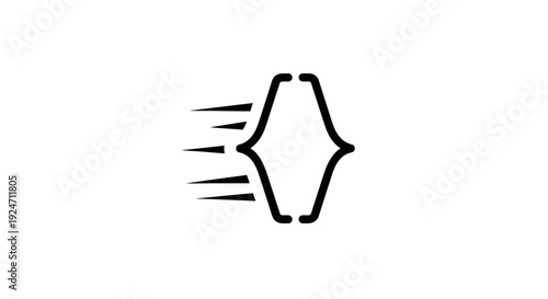 Abstract Speed Braces Icon with Motion Lines