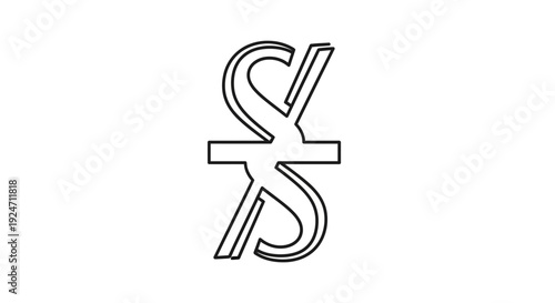 Abstract Symbol, Intertwined S Letters, Modern Design, Minimalist Logo Concept