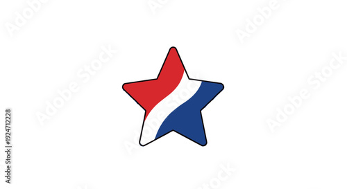 Red, White, and Blue Star Emblem with Swirl