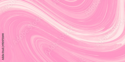 Abstract pink and white liquid marble texture background featuring a smooth, fluid swirl of pastel pink and soft color tones.
