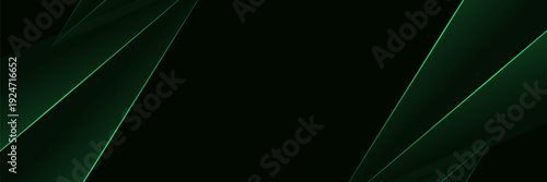 Modern abstract luxury banner, abstract green and black polygon elegant background vector for branding presentation or product ads bg