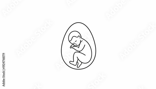 Newborn baby embryo in egg shape, symbol of new life, conception, and beginning