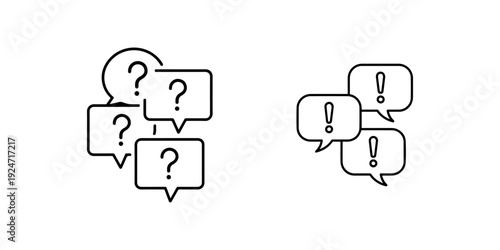 Question mark speech bubble icons vector set. speech bubble with question mark symbols isolated. help icon, faq icon.