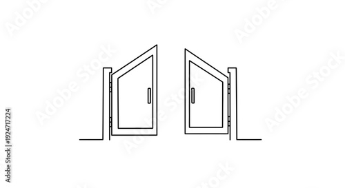Open Gate, Entrance, Pathway, Opportunity, Choice, Welcome, New Beginning, Abstract Line Art