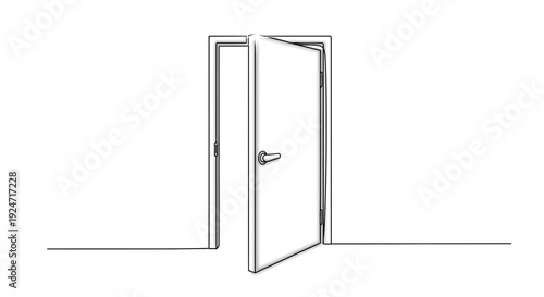 Open Doorway Concept, Minimalist Line Art, New Opportunity, Choice, Entrance