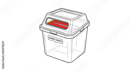 Sharps Waste Container, Medical Waste Bin, Safety Disposal