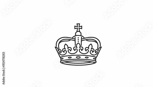 Royal Crown Icon, Symbol of Monarchy, Power, and Authority, Vector Illustration