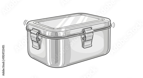 Stainless Steel Lunch Box with Secure Clasp Lid, Food Container for Storage and Travel