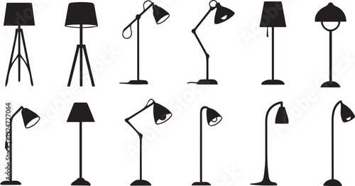 Variety of Floor Lamps Silhouette: A compilation of elegant floor lamp silhouettes, presenting a diverse array of designs to illuminate and enhance any space.