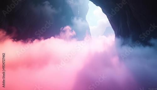 Ethereal washes of color evoke serene, dreamlike landscapes ,  backdrop,  tranquility