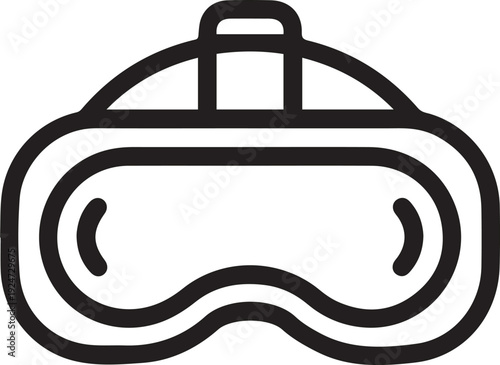 VR headset icon in flat design, virtual reality goggles vector illustration

