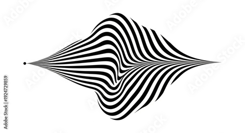 Abstract Black and White Optical Illusion Wave.