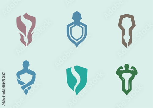 Six abstract human silhouettes in various colors and poses, armed forces day
