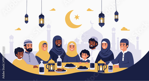Ramadan iftar family gathering religious islamic celebration