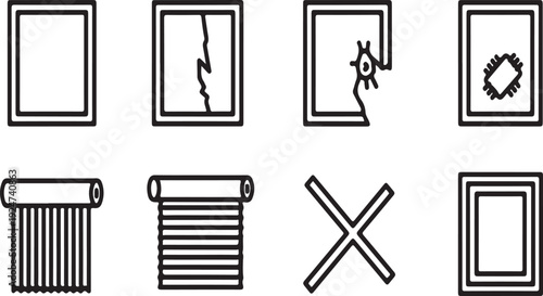A collection of various icons representing different functions and actions Vector