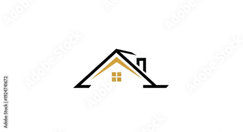 Simple house logo design representing real estate and property ownership.