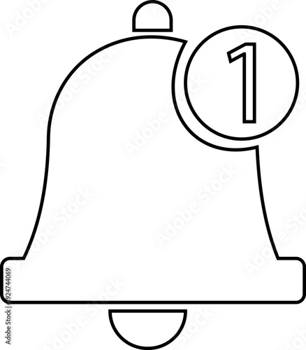 This black bell icon presents a simple and modern silhouette that clearly represents alerts, notifications, and reminders. Designed in solid black with smooth curves and balanced proportions.