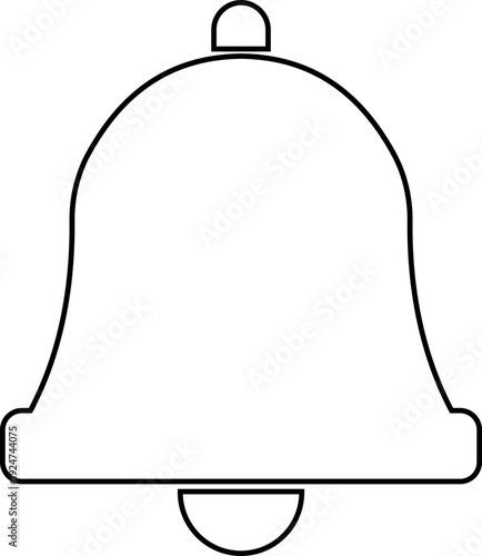 This black bell icon presents a simple and modern silhouette that clearly represents alerts, notifications, and reminders. Designed in solid black with smooth curves and balanced proportions.