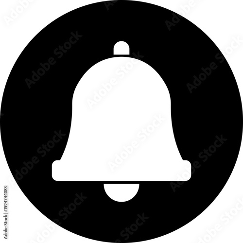 This black bell icon presents a simple and modern silhouette that clearly represents alerts, notifications, and reminders. Designed in solid black with smooth curves and balanced proportions.