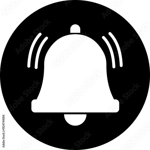 This black bell icon presents a simple and modern silhouette that clearly represents alerts, notifications, and reminders. Designed in solid black with smooth curves and balanced proportions.