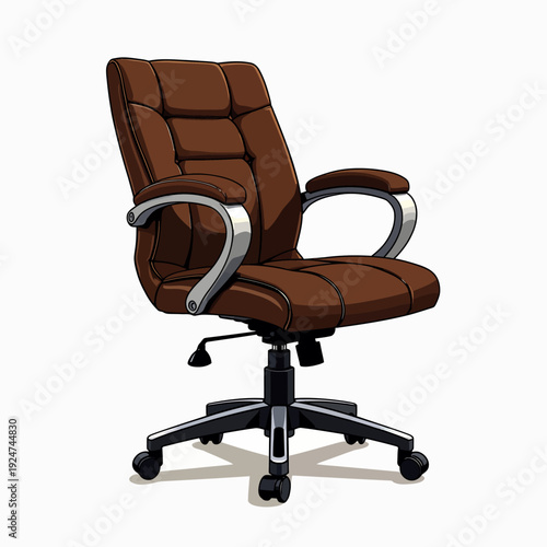 Enhance your workspace productivity with this ergonomic brown leather executive office chair featuring a high back and adjustable swivel base for comfort.
