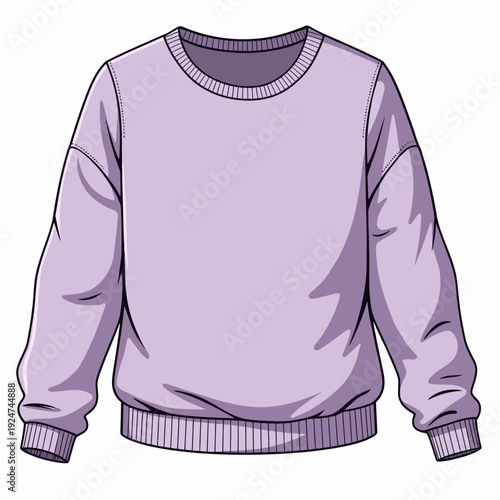 This comfortable lavender purple crewneck sweatshirt for women features a minimalist design ideal for casual everyday wear and cozy autumn layering outfits.
