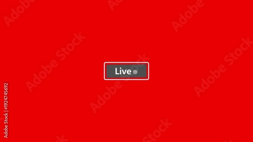 Live Stream sign. Red symbol, button of live streaming, broadcasting