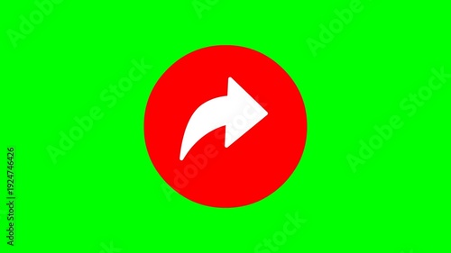 Share arrow icon animation on green screen background