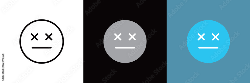 Fototapeta premium 編集可能な顔のアイコン