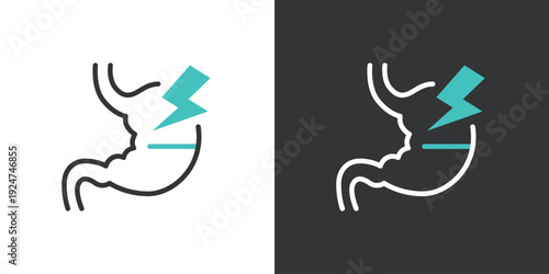 胃のストレスのシンプルなアイコン