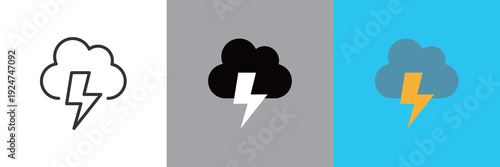 編集可能な雷のアイコン
