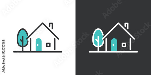 シンプルな戸建ての家アイコン