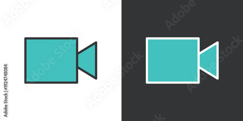 シンプルなビデオカメラのベクターアイコン