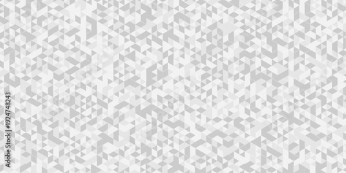 Abstract low polygon paper cubic white, gray wallpaper design. vector transparent polygon reangle square pattern. geometric wall tile metal cube triangle background.