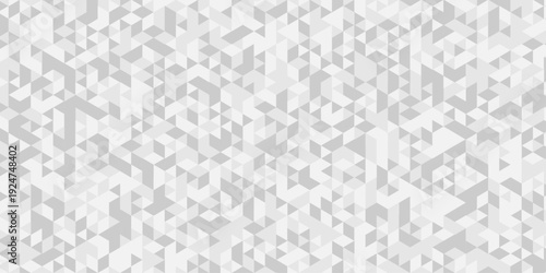 Abstract low polygon paper cubic white, gray wallpaper. vector transparent poly triangle texture. geometric pattern triangular wall tile metal cube background.