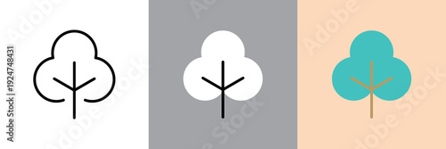 木アイコンの編集可能なベクターデザイン