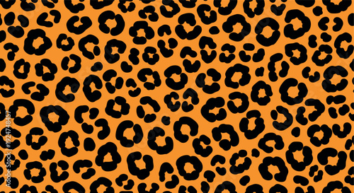 Seamless Orange Leopard Animal Print Pattern Background