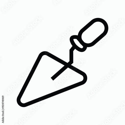Trowel icon simple outline vector illustration for construction and DIY projects isolated on white