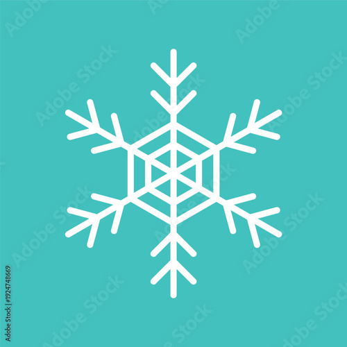 雪の結晶のシンプルなカラーアイコン