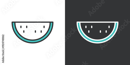 夏の野菜のすいかアイコン