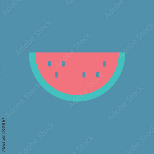 夏の野菜のすいかアイコン