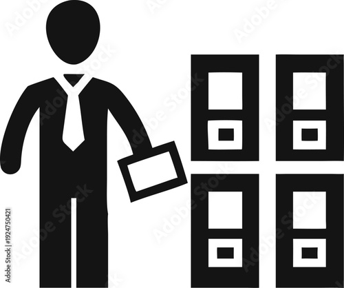 Corporate Professional Managing Business Documents and Organized Archiving Systems for Efficient Workflow